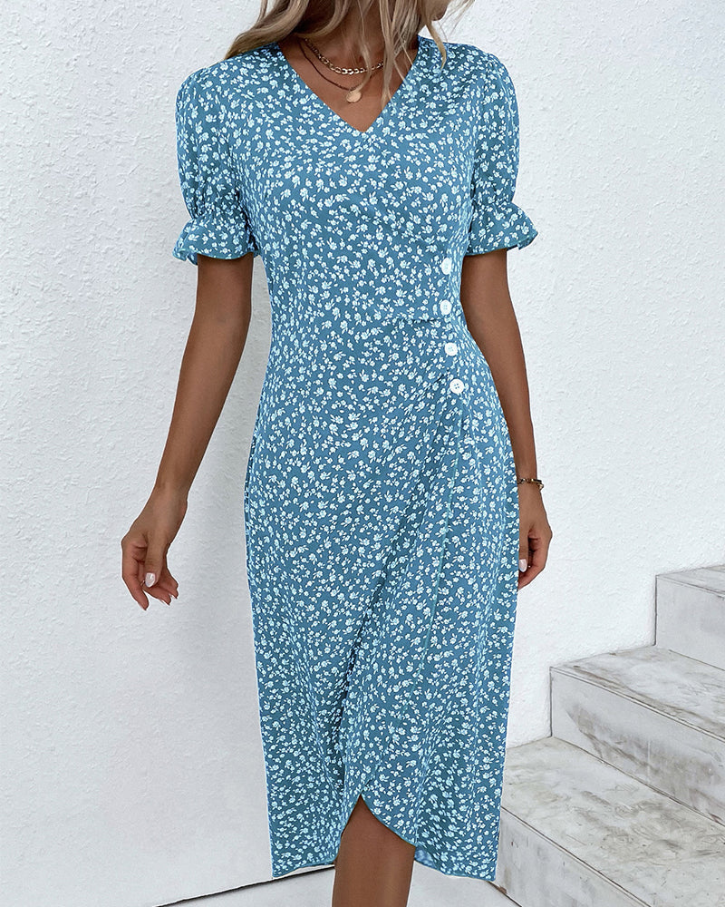 Elise | Fresh Bloom V-Neck Dress