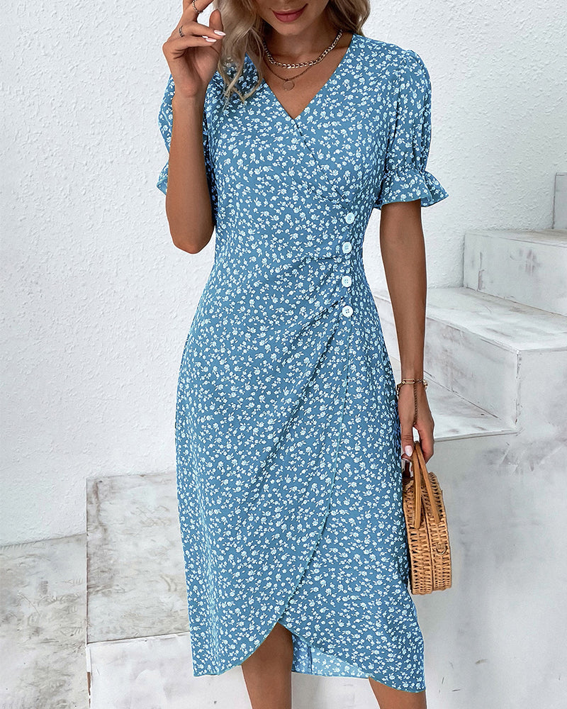 Elise | Fresh Bloom V-Neck Dress