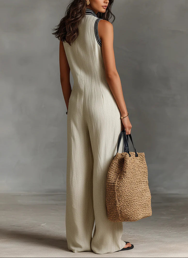 Fiona | Minimalist Sleeveless Zip Jumpsuit