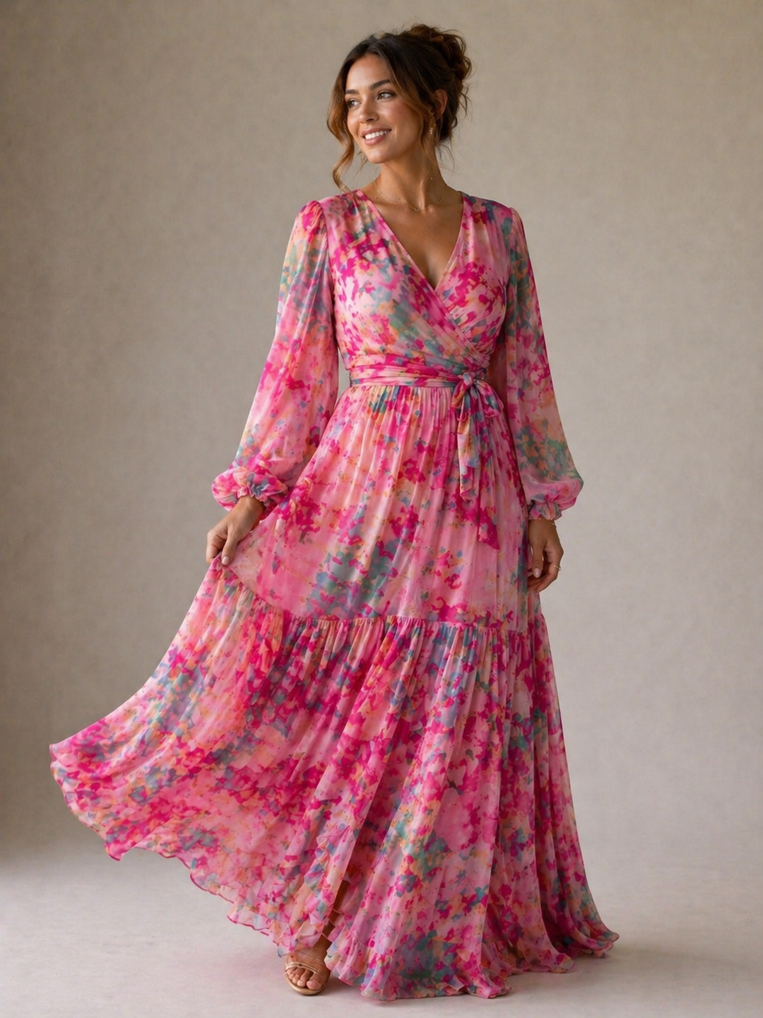 Lydia | Wrap Dress with Floral Print