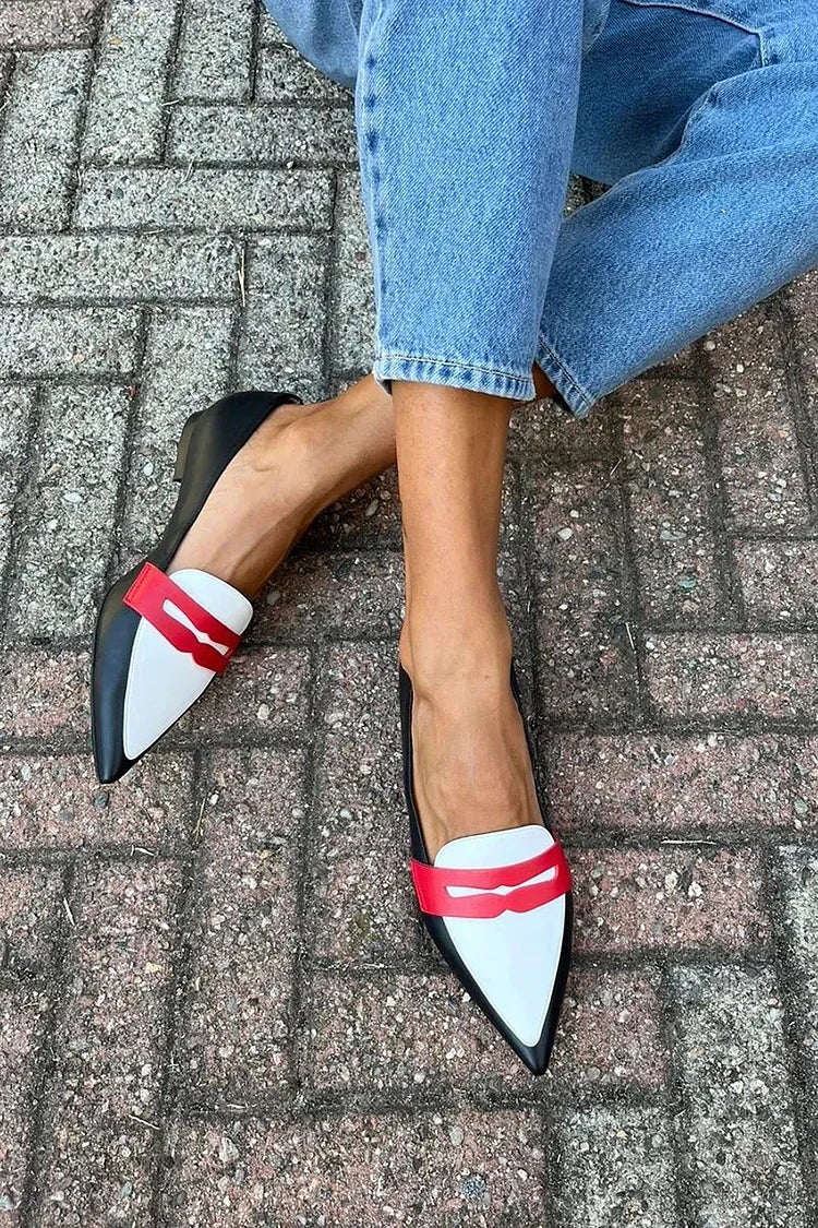 Lena | Two-Tone Pointed Comfort Slippers