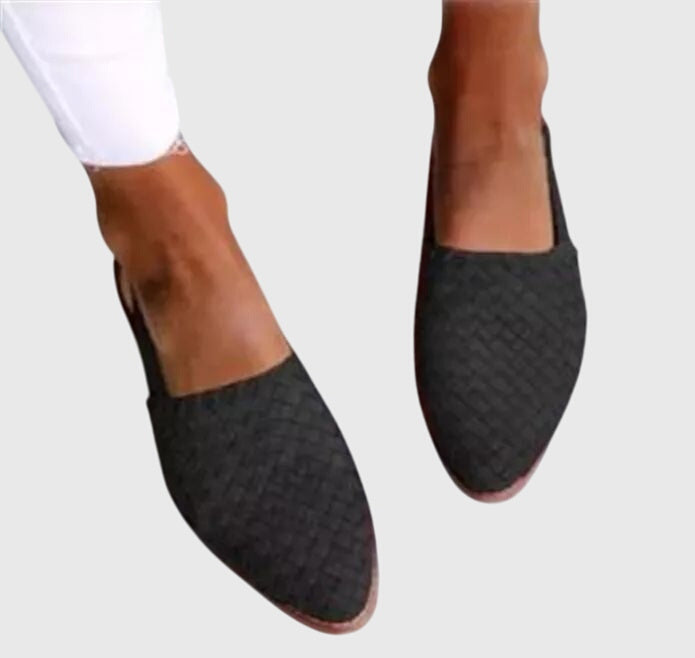 Natalie | Woven Slingback Mule Flats