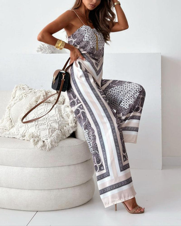 Helen | Vacation Ready Stylish Lace-Up Vest &amp; Pants Two-Piece Set Dress