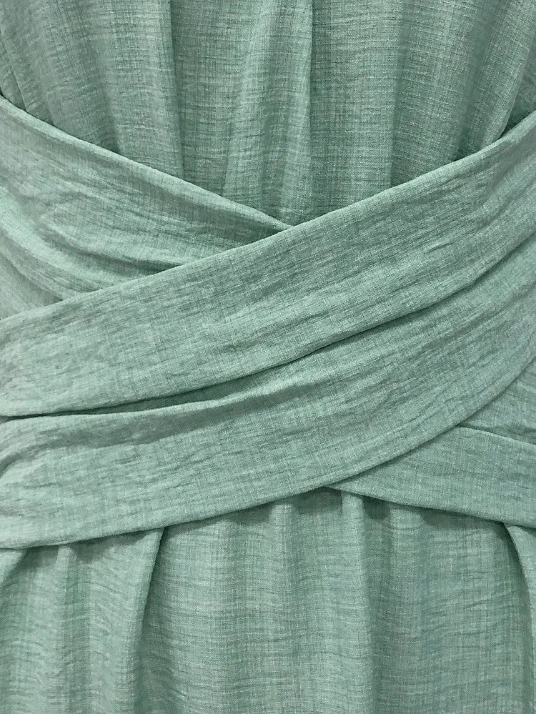 Giselle | Cross Waist Sleeveless Midi Dress