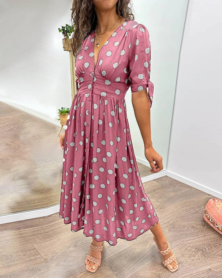 Bellamy | Polka Dots V-Neck Dress