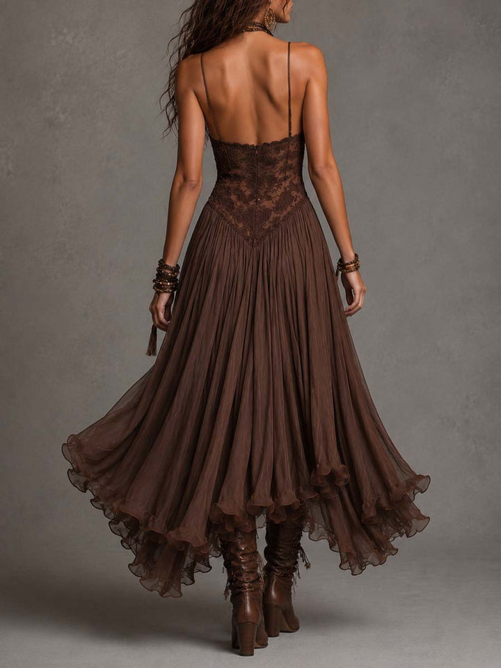Chelsea | Bohemian Lace Flowing Maxi Dress