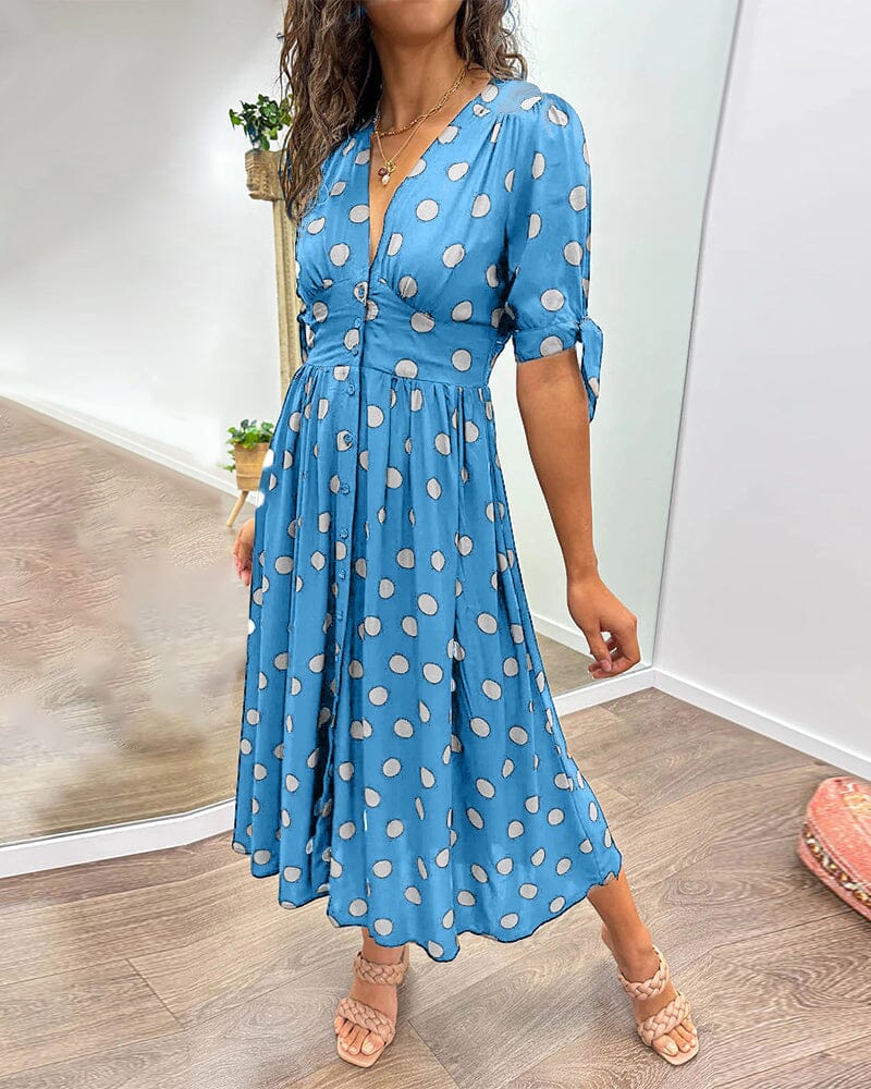 Bellamy | Polka Dots V-Neck Dress