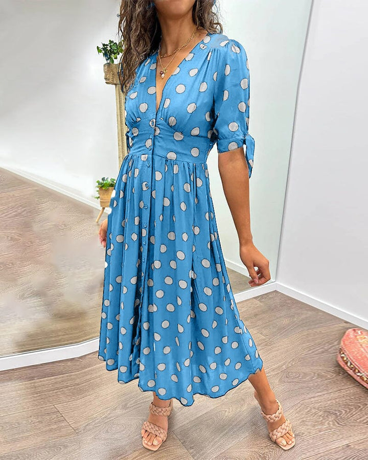 Bellamy | Polka Dots V-Neck Dress