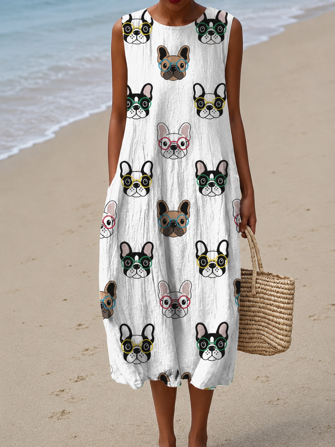 Brooklyn | Sleeveless Printed Midi Casual Dress