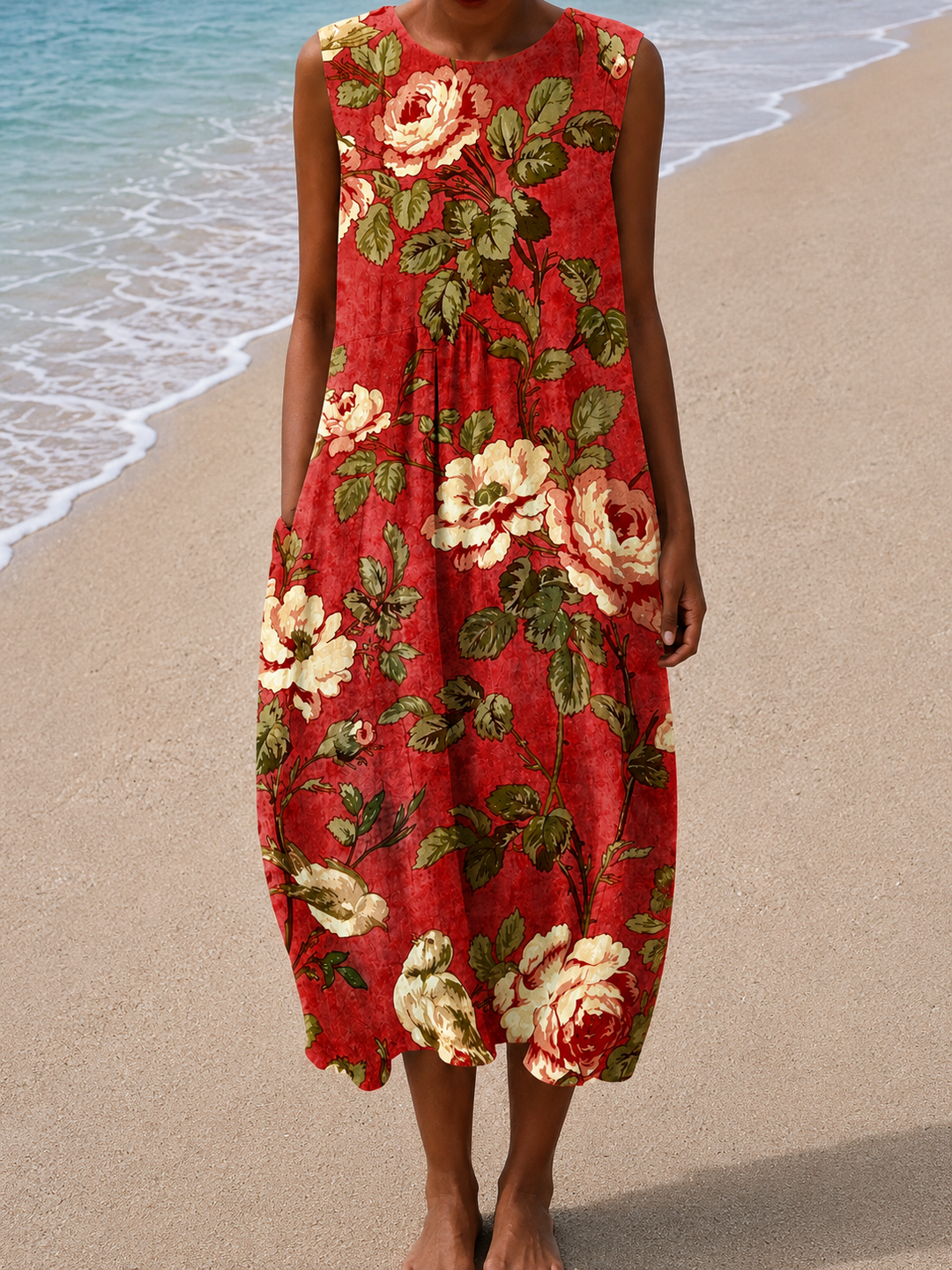 Grace | Sleeveless Relaxed Fit Midi Dress