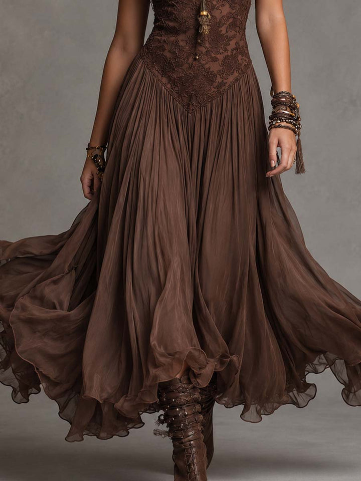 Chelsea | Bohemian Lace Flowing Maxi Dress