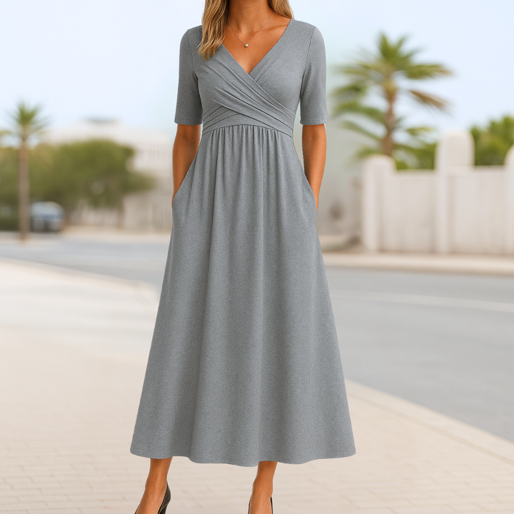 Monique | Short Sleeve Crossed Dress