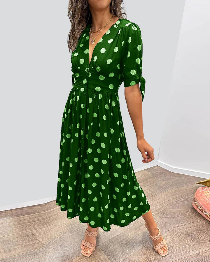 Bellamy | Polka Dots V-Neck Dress