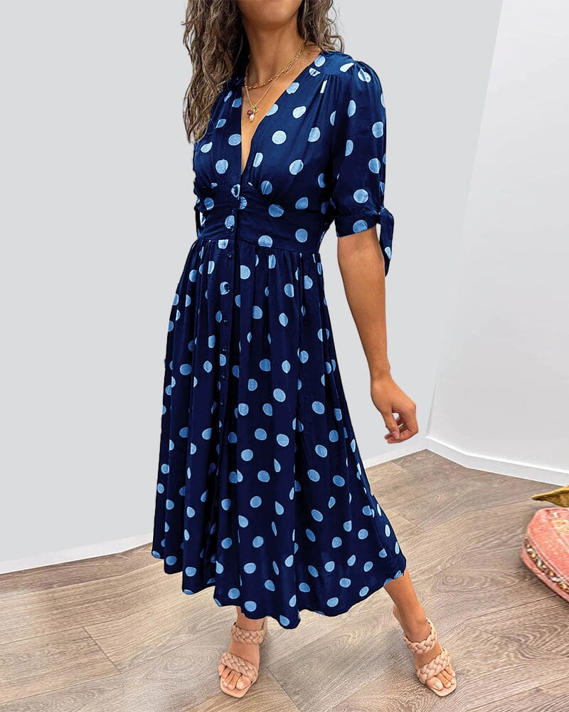 Bellamy | Polka Dots V-Neck Dress