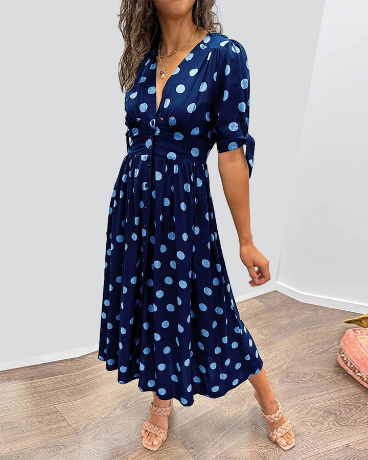 Bellamy | Polka Dots V-Neck Dress