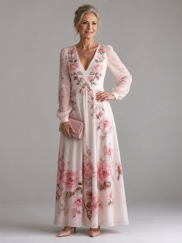 Musal | Long Sleeve Natural Flow Midi Dress