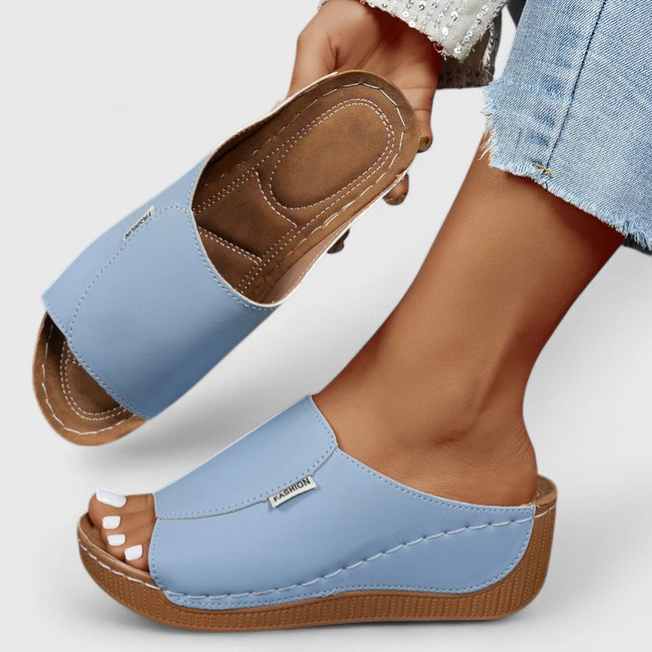 Celestine | Minimalist Wedge Slide Sandals