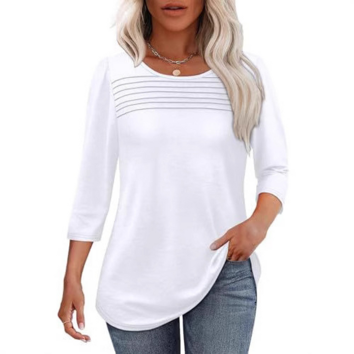 Allison | Casual Pleated Front Spring Top
