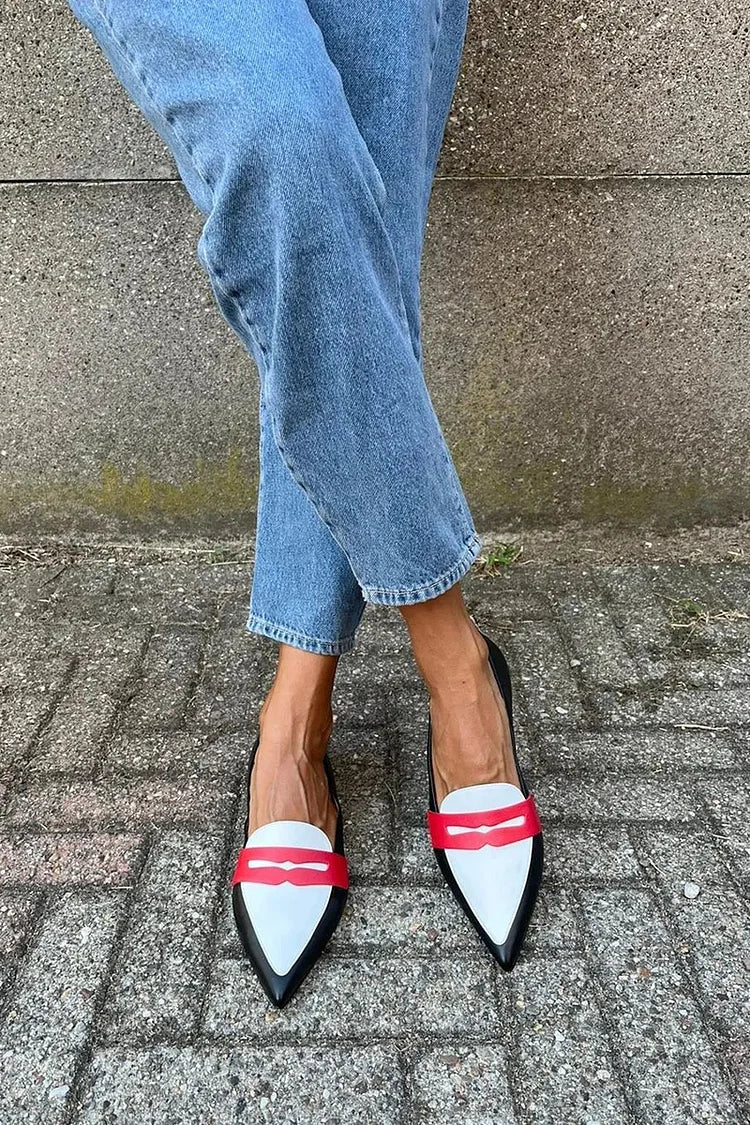 Lena | Two-Tone Pointed Comfort Slippers