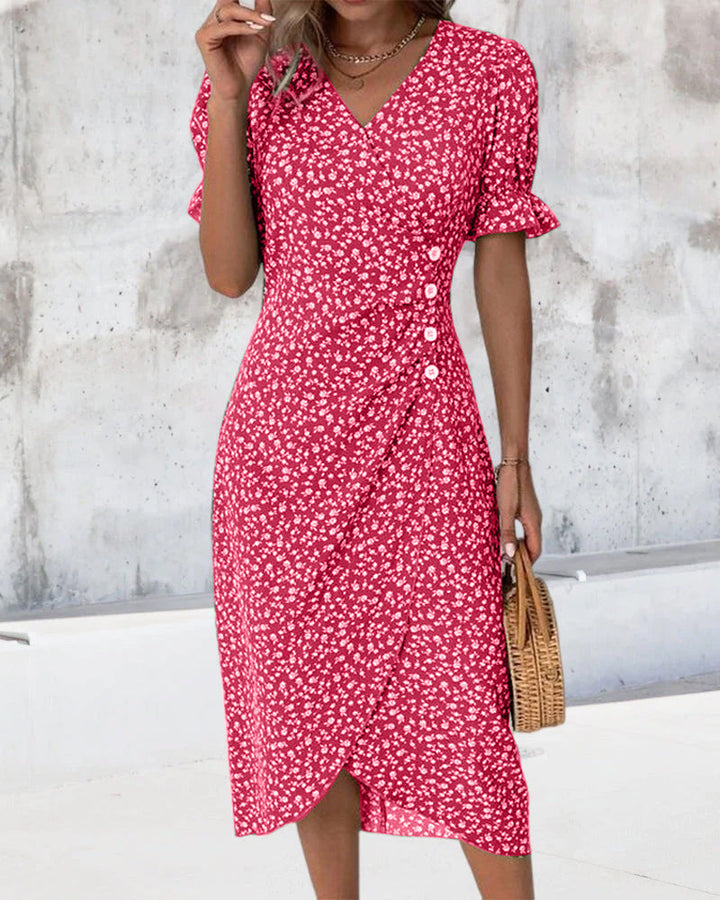 Elise | Fresh Bloom V-Neck Dress