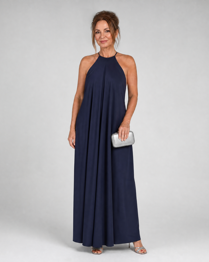 Shotle | Sleeveless Soft Neck Flowing Maxi Dress