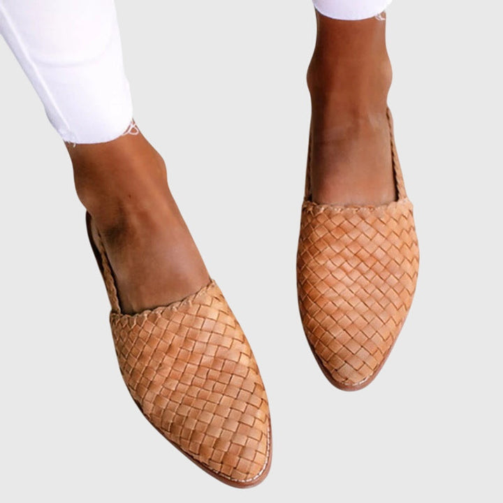 Natalie | Woven Slingback Mule Flats