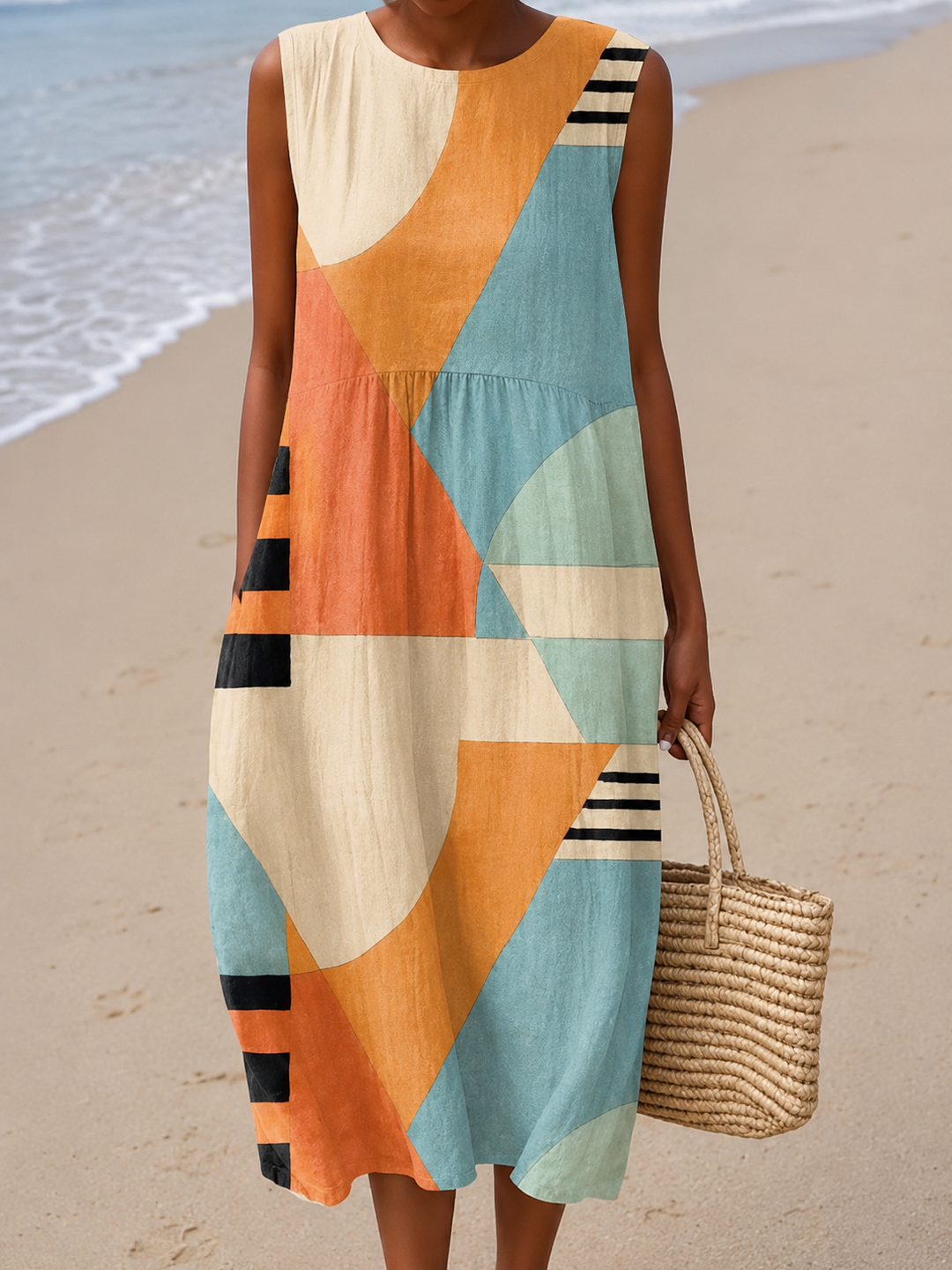 Iris Geometric Midi Dress