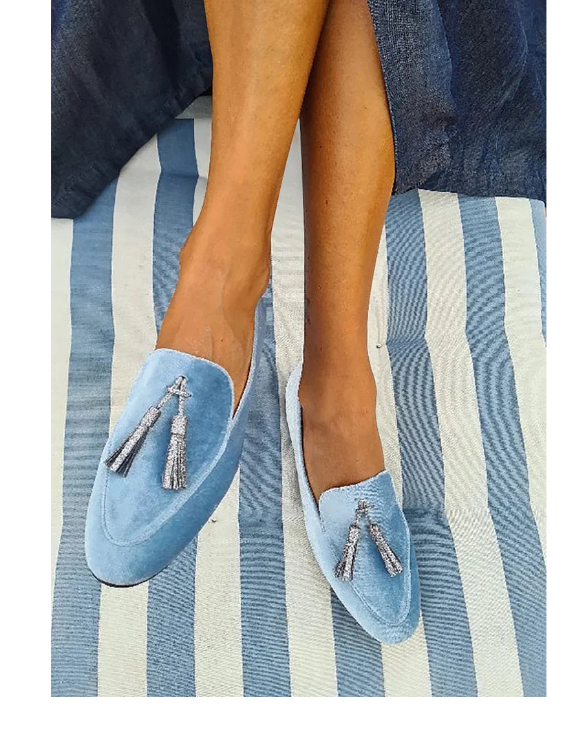 Hadley | Silver Tassel Slippers