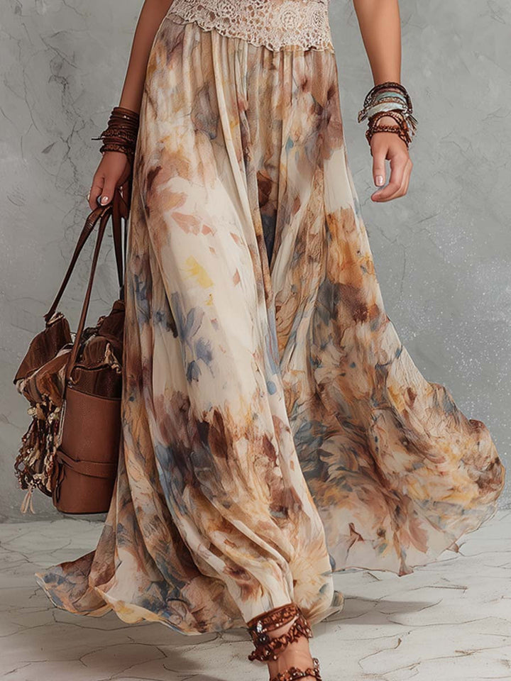 Bianca | Stylish Lace Trim Maxi Dress