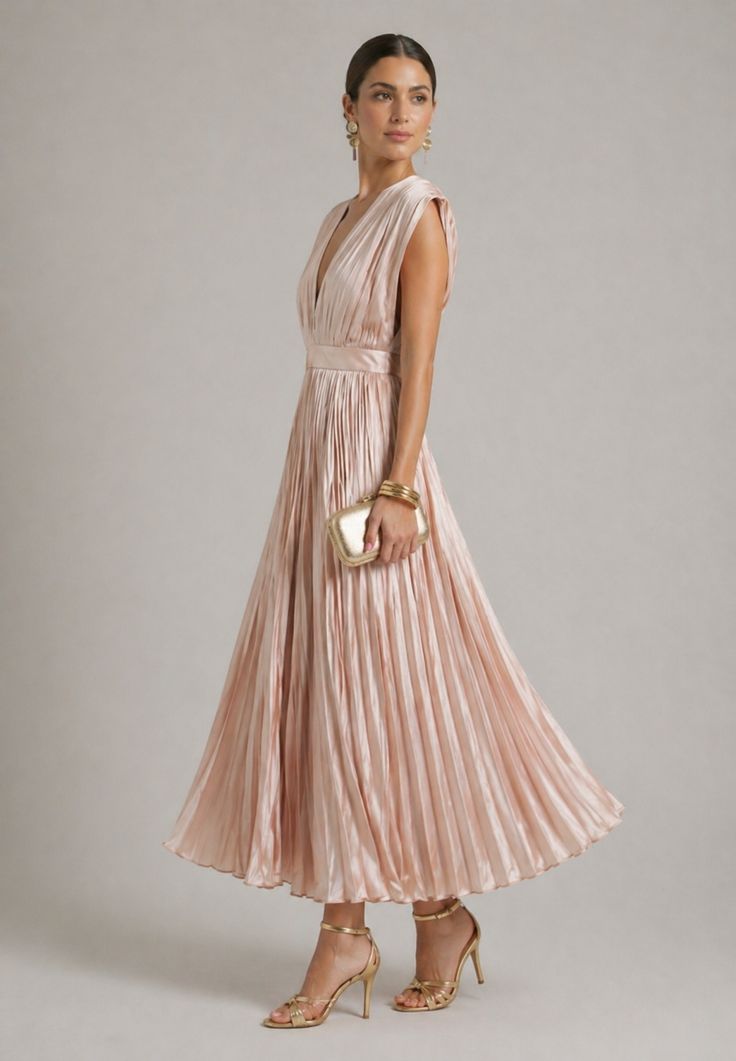 Lily | Timeless Pleated Midi Dress