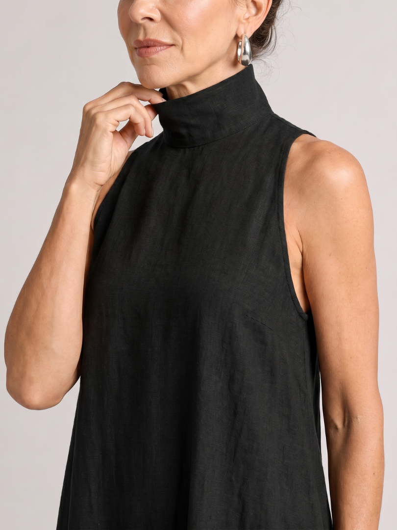 Serephine | Sleeveless Mock Neck Pocket Maxi Dress