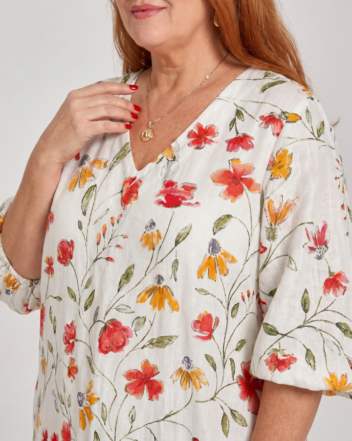 Colesum | Wildflower Print Everyday Swing Midi Dress