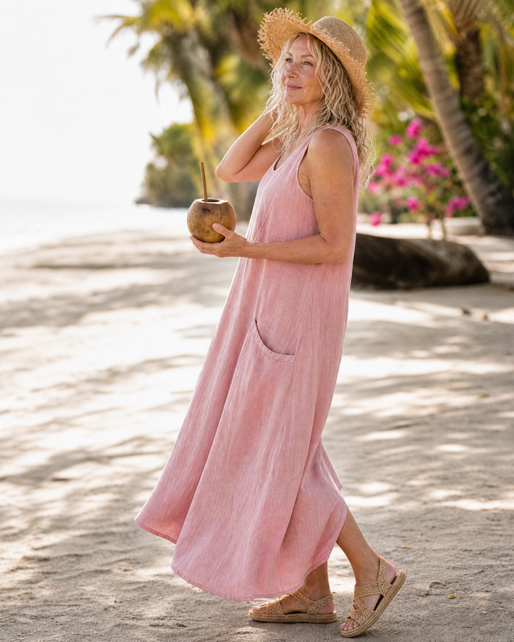 Zemrina | Sleeveless Pocket Detail Relaxed Midi Dress