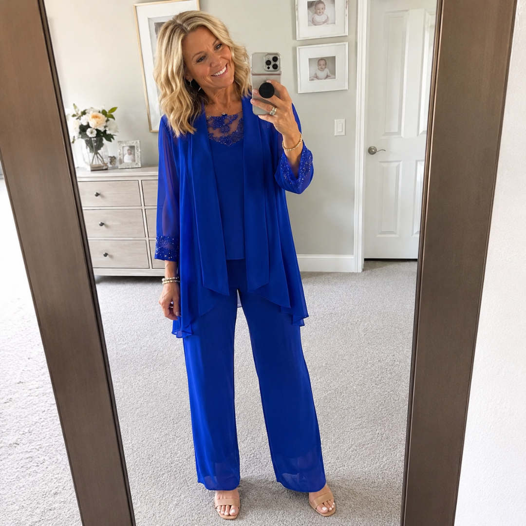 Eleanor | Flowing Jacket &amp; Wide-Leg Pant Set