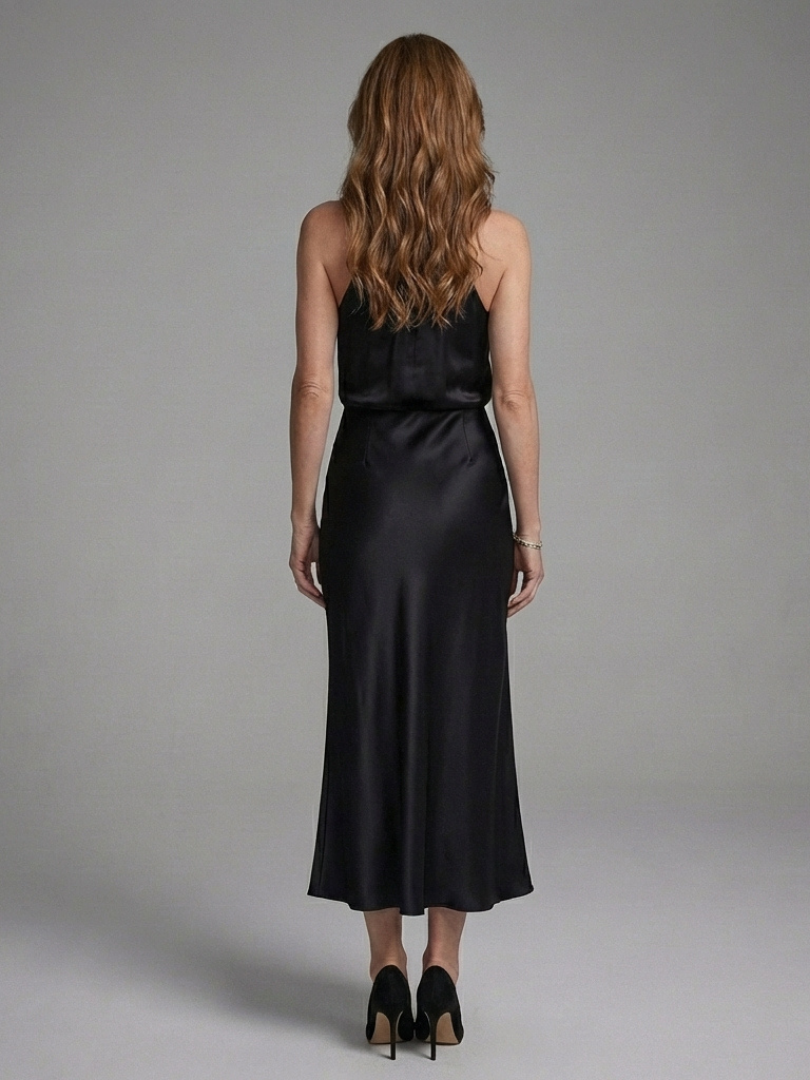 Rivelle | Halter Draped Midi Dress