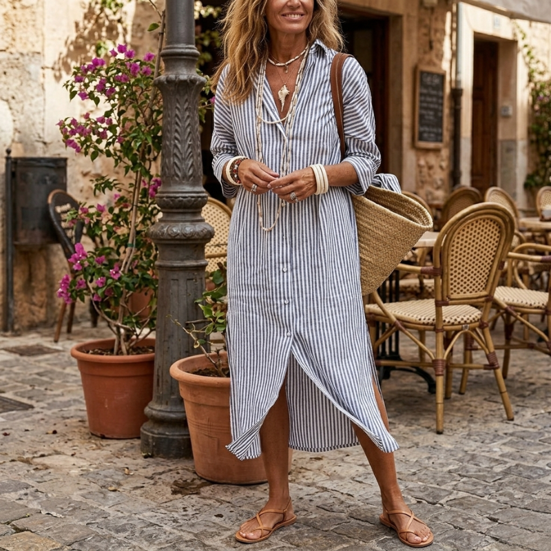 Nichole | Elegant Striped Summer Dress