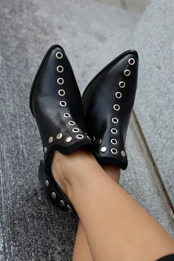 Saylor | Studded Wide-Heel Boots