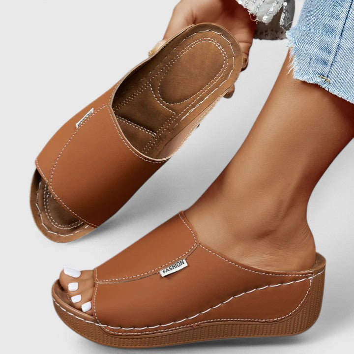 Celestine | Minimalist Wedge Slide Sandals