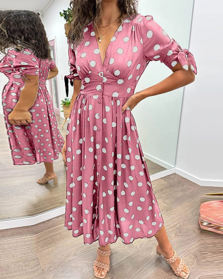 Bellamy | Polka Dots V-Neck Dress
