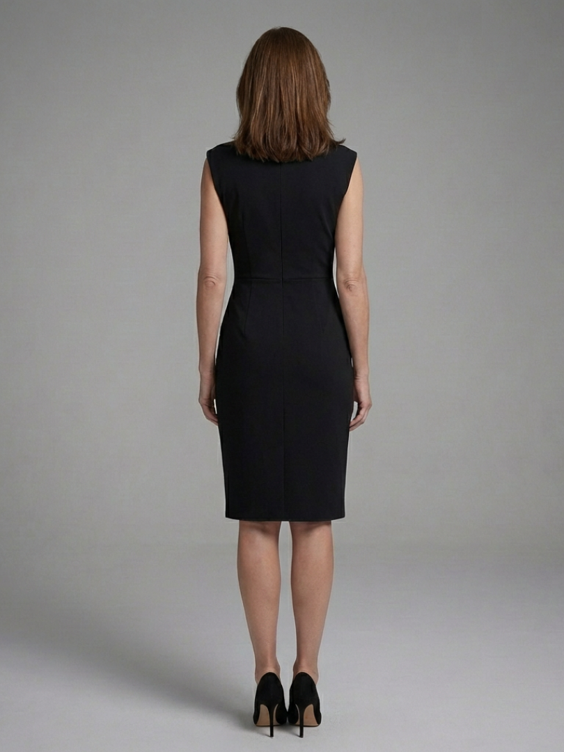 Faelina | Sleeveless Keyhole Ruched Midi Dress