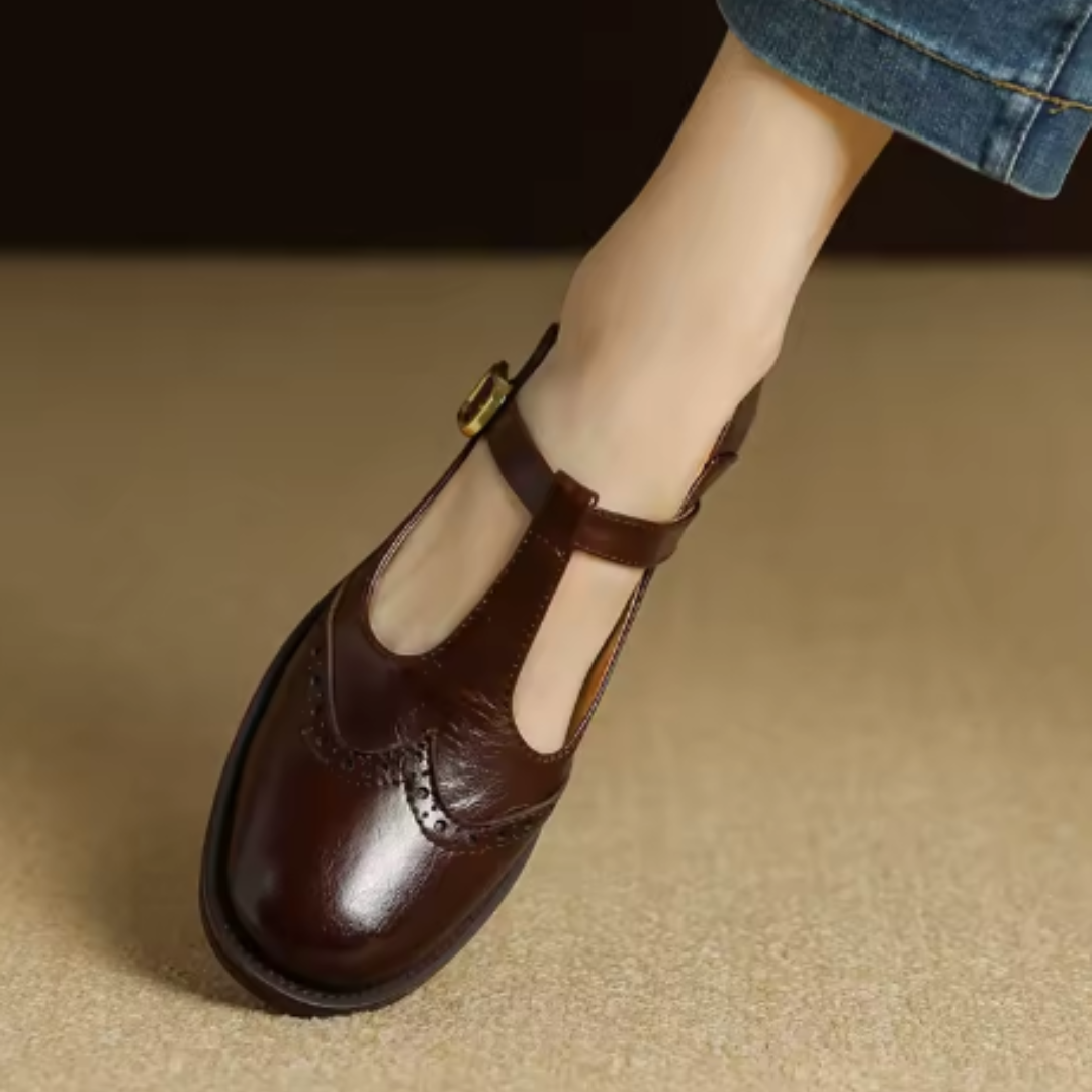 Vintage T-Bar Comfort Real Leather Mary Jane Shoes