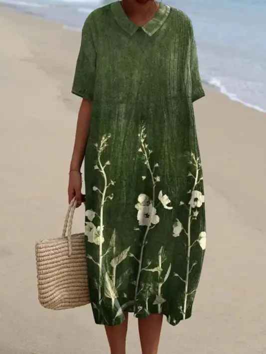 Margaret | Vibrant Floral Garden Print Flowy Dress