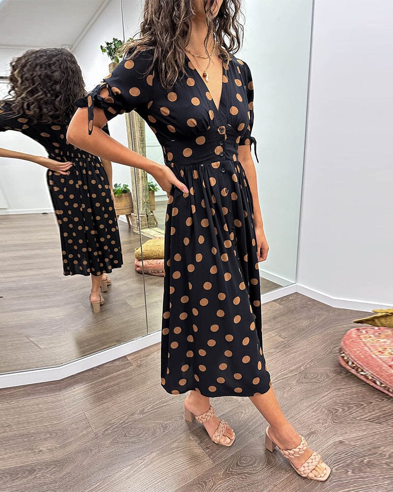 Bellamy | Polka Dots V-Neck Dress