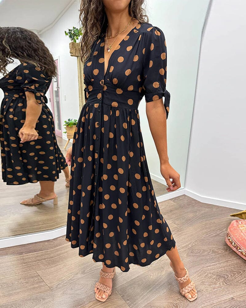 Bellamy | Polka Dots V-Neck Dress