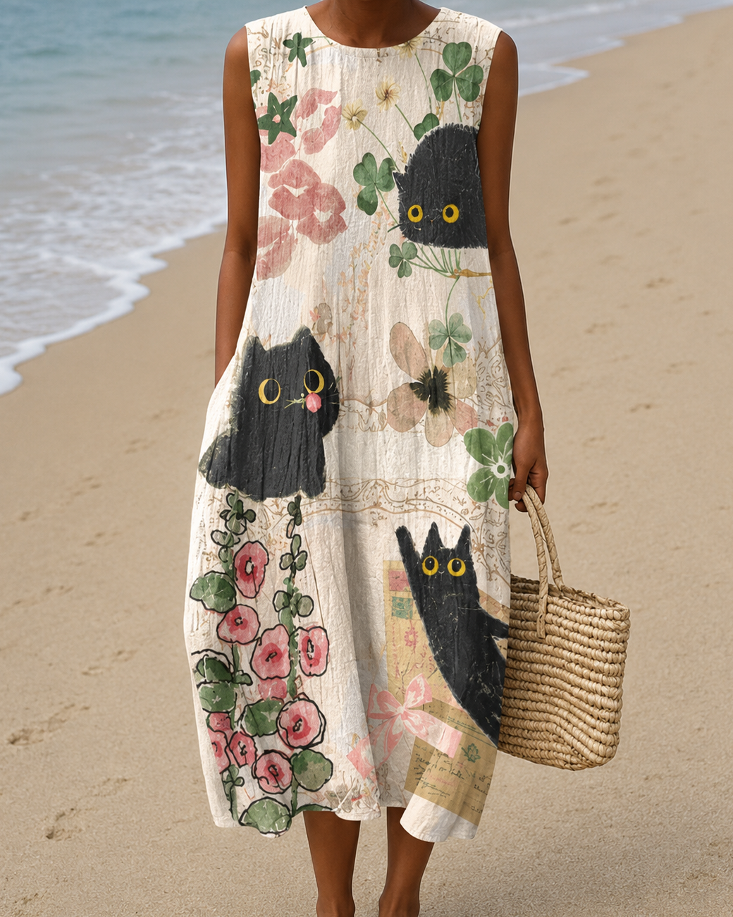 Julia Mae | Sleeveless Printed Midi Casual Dress