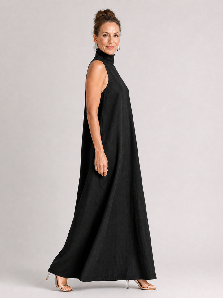 Serephine | Sleeveless Mock Neck Pocket Maxi Dress