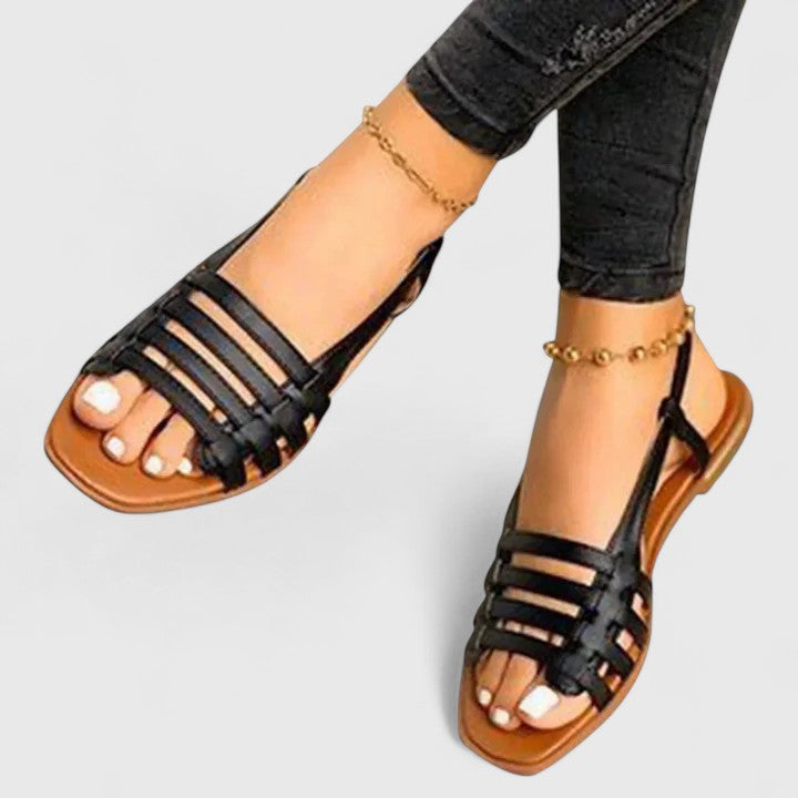 Veronica | Metallic Cage Slingback Sandals
