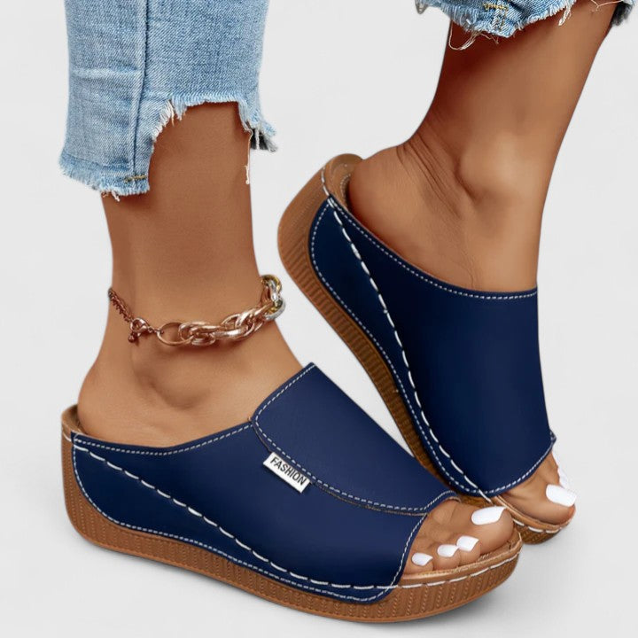 Celestine | Minimalist Wedge Slide Sandals