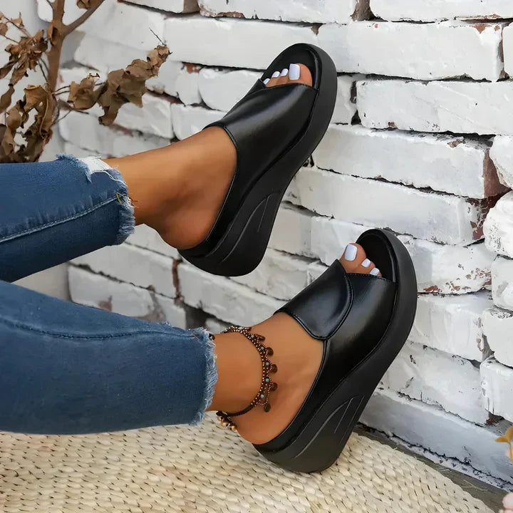 Eliza | Supportive Slip-on Wedge Sandals