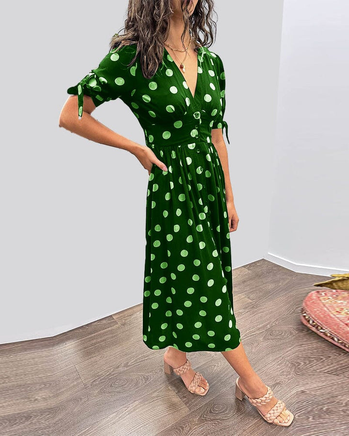 Bellamy | Polka Dots V-Neck Dress